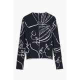 Black Elastane Women T-Shirt