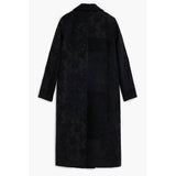 Black Polyester Women Coat