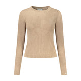 Beige Cotton Women Sweater