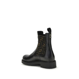 FF leather and fabric Ankle Boots