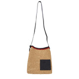 Beige Raffia Crossbody Bags