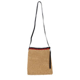 Beige Raffia Crossbody Bags