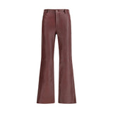 Flared lambskin leather trousers