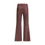 Flared lambskin leather trousers
