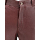 Flared lambskin leather trousers