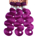 Body Wave 10A Grade Purples #1B/ purple 3/4 BUNDLES with CLOSURES & FR