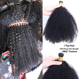 Mongalian Afro Kinky Curly i Tip Microlinks Braiding Human Hair Extens