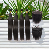 BeuMax 10A Grade 3/4 Straight Hair bundles with 13x4 Frontal