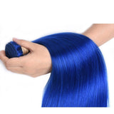 10A Grade Brazilian Blue Straight BUNDLES with CLOSURES & FRONTALS #1B