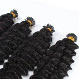 Brazilian Deep Wave Human Hair i Tip Microlinks Bulk Braiding Human Hair