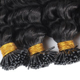 Brazilian Deep Wave Human Hair i Tip Microlinks Bulk Braiding Human Hair