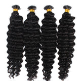 Brazilian Deep Wave Human Hair i Tip Microlinks Bulk Braiding Human Hair
