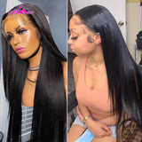 13x6 Highlights Straight Lace Frontal Human Hair Wigs 30 Inch Lace Front Wig Pre Plucked Honey Blonde 5x5 Closure Human Hair Wig